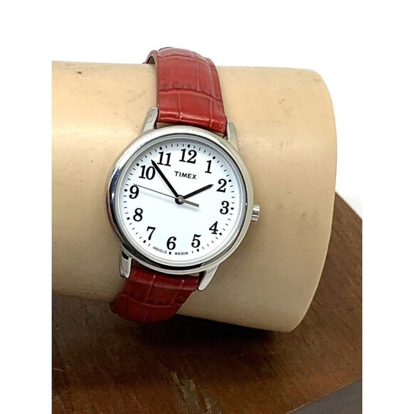 Timex Women\'s Watch TW2P68700 Quartz Indiglo White Dial Red Leather Stra… main image 4